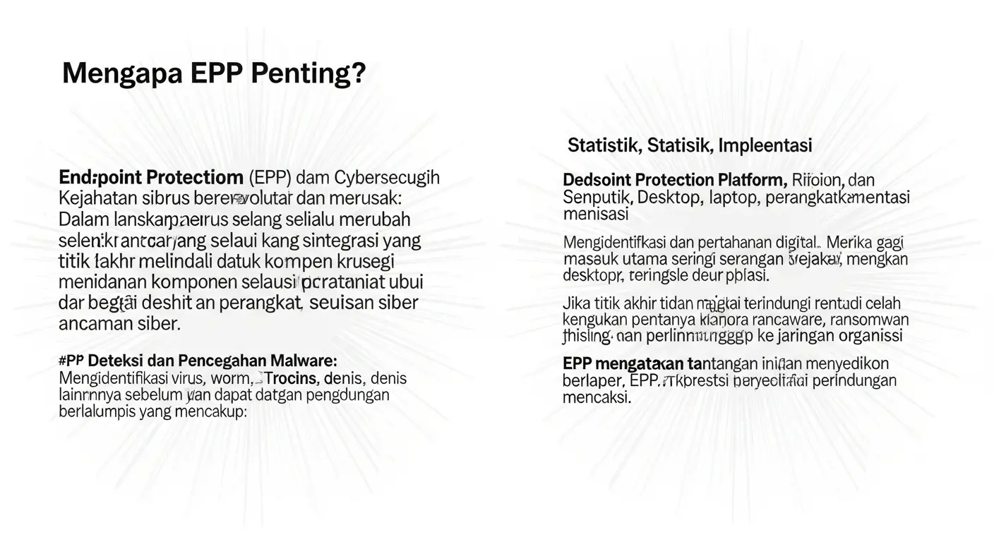 Endpoint Protection Platform dalam Cybersecurity Artikel ini membahas pentingnya Endpoint Protection Platform dalam cybersecurity, disertai statistik dan langkah implementasi.
