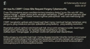 Memahami Cross-Site Request Forgery dalam Cybersecurity Artikel ini membahas secara mendalam tentang Cross-Site Request Forgery (CSRF), ancaman dalam keamanan siber dan cara melindungi diri dari serangan ini.