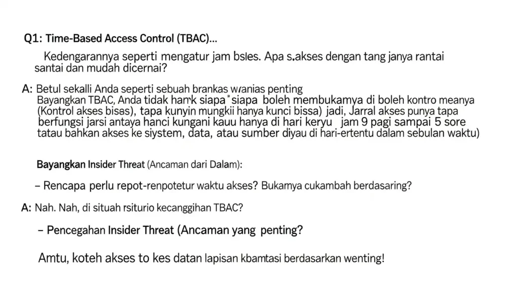 Pengertian Time-Based Access Control dalam Cybersecurity Artikel ini membahas pengertian dan penerapan Time-Based Access Control dalam bidang cybersecurity dengan gaya Q&A yang ramah dan mudah dimengerti.