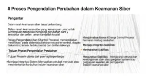 Change Control Process dalam bidang Cybersecurity Artikel ini membahas tentang Change Control Process dalam keamanan siber, menawarkan studi kasus, langkah-langkah dan evaluasi.