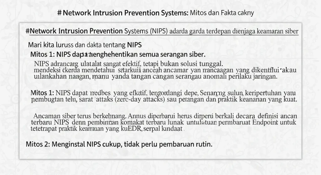 Network Intrusion Prevention: Mitos dan Fakta dalam Cybersecurity Mengungkap mitos tentang Network Intrusion Prevention yang penting dalam keamanan siber dengan cara yang mudah dipahami.