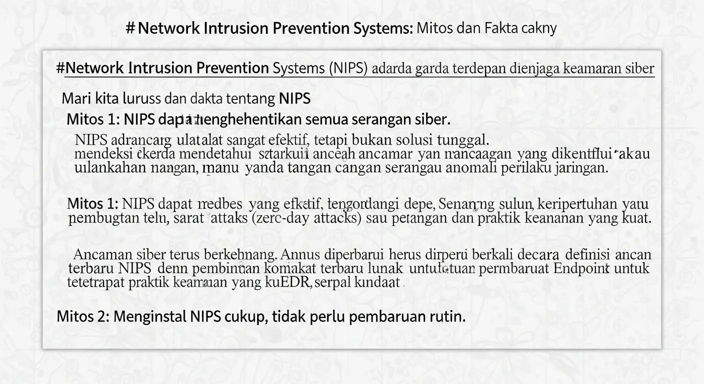 Network Intrusion Prevention: Mitos dan Fakta dalam Cybersecurity Mengungkap mitos tentang Network Intrusion Prevention yang penting dalam keamanan siber dengan cara yang mudah dipahami.