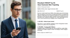 Memahami OWASP Top 10: Dasar Keamanan Siber Terpenting Artikel mengenai OWASP Top 10 dalam cybersecurity dan perlindungan data.