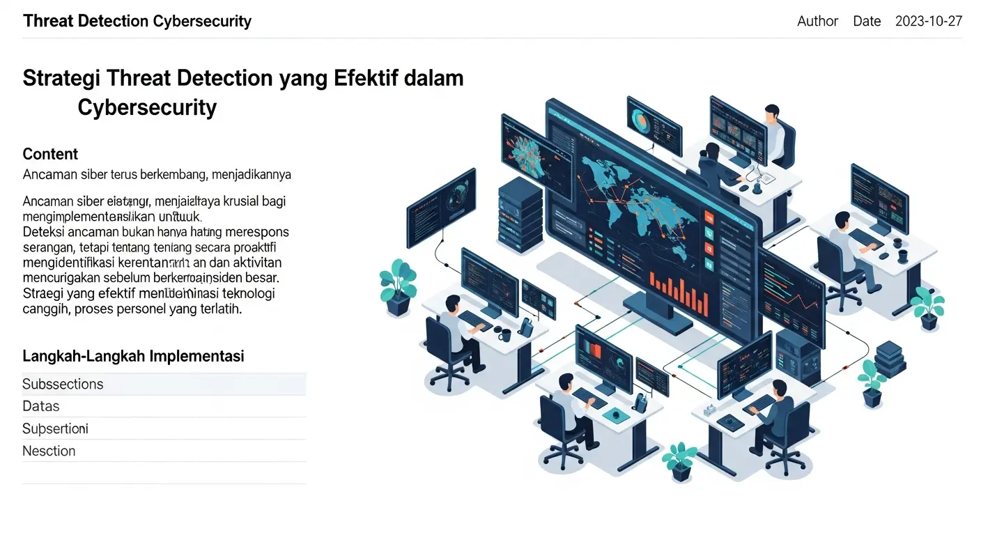Strategi Threat Detection yang Efektif dalam Cybersecurity Pelajari strategi dan langkah-langkah dalam mengimplementasikan threat detection di perusahaan Anda. Temukan hasil yang bisa Anda capai.