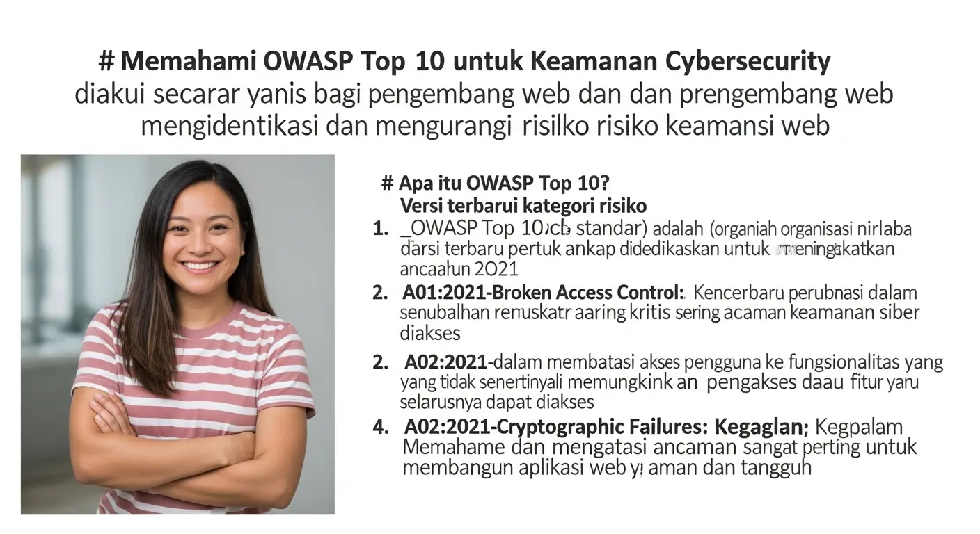 Memahami OWASP Top 10 untuk Keamanan Cybersecurity Panduan lengkap tentang OWASP Top 10 dan bagaimana melindungi aplikasi web dari ancaman cybersecurity.