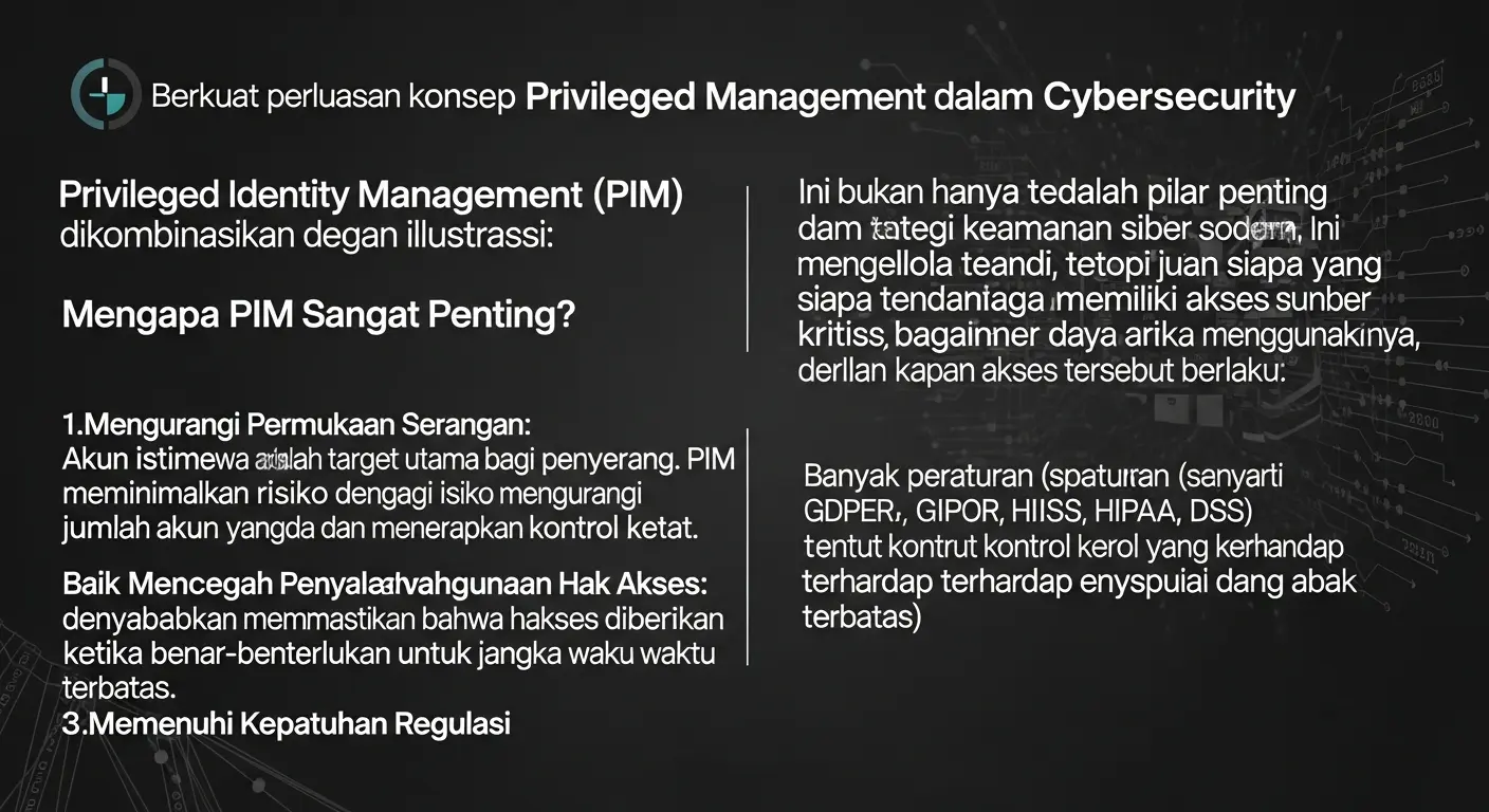 Privileged Identity Management dalam Cybersecurity Pelajari pentingnya Privileged Identity Management dalam cybersecurity dan bagaimana itu melindungi data Anda.