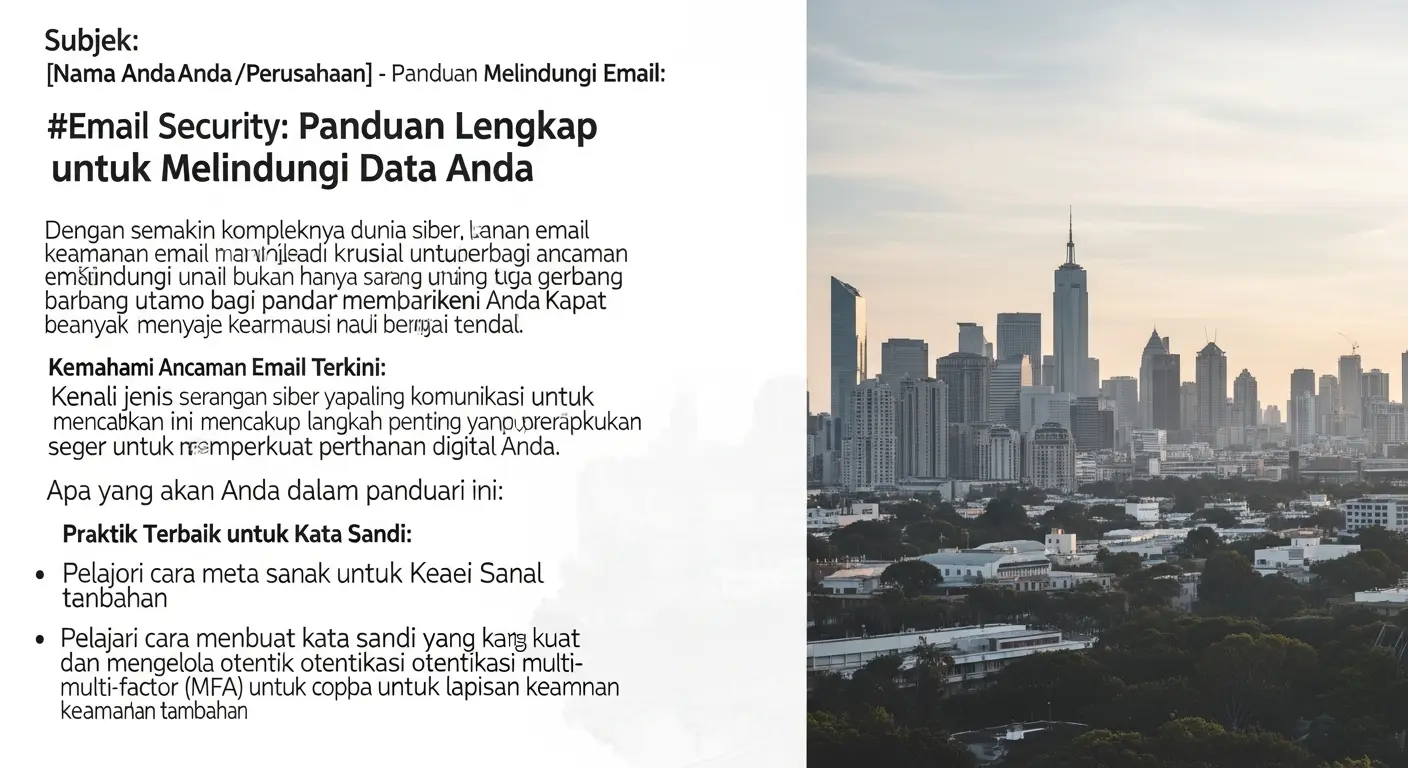 Email Security: Panduan Lengkap untuk Melindungi Data Anda Temukan cara terbaik untuk menjaga keamanan email Anda dalam dunia siber yang semakin kompleks. Pelajari langkah-langkah penting untuk melindungi informasi Anda dari ancaman siber.